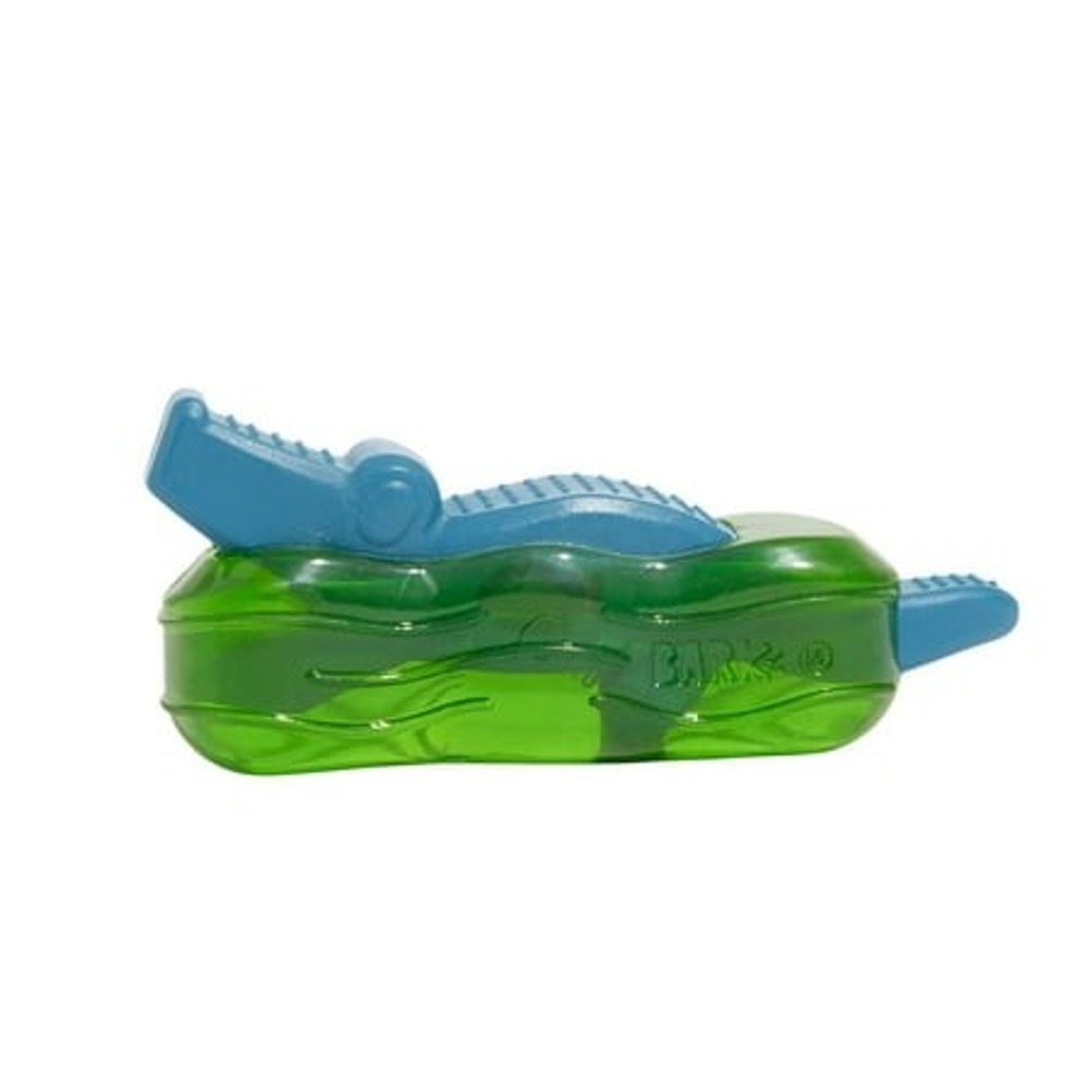 BARK Crocness Monster Dog Toy M Squeaky Bacon Scent Super Chewer Green Blue